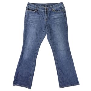 Michael Kors Bootcut Med Wash Faded Jeans With Metal Embellished Pockets Sz 10